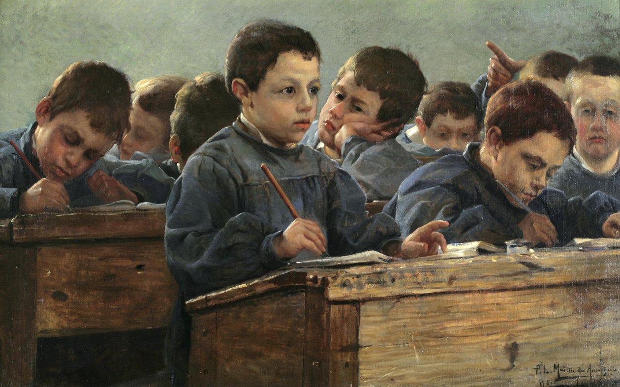 教室にて、1886年。 作： Paul Louis Martin des Amoignes