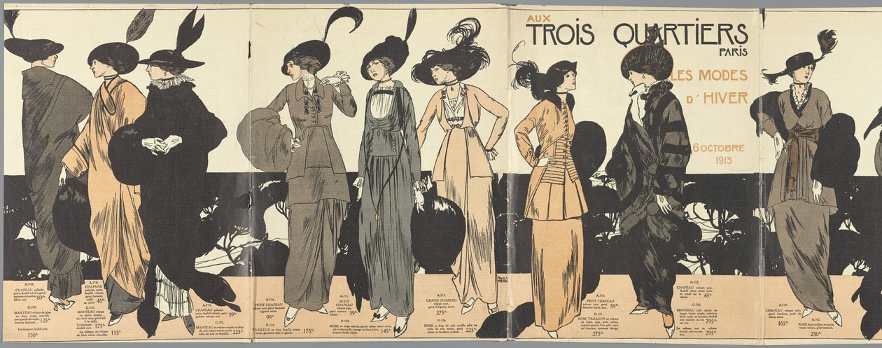 1913 年 10 月 6 日、パリの 3 分の 1 の冬のファッション 作： ポールメラス
