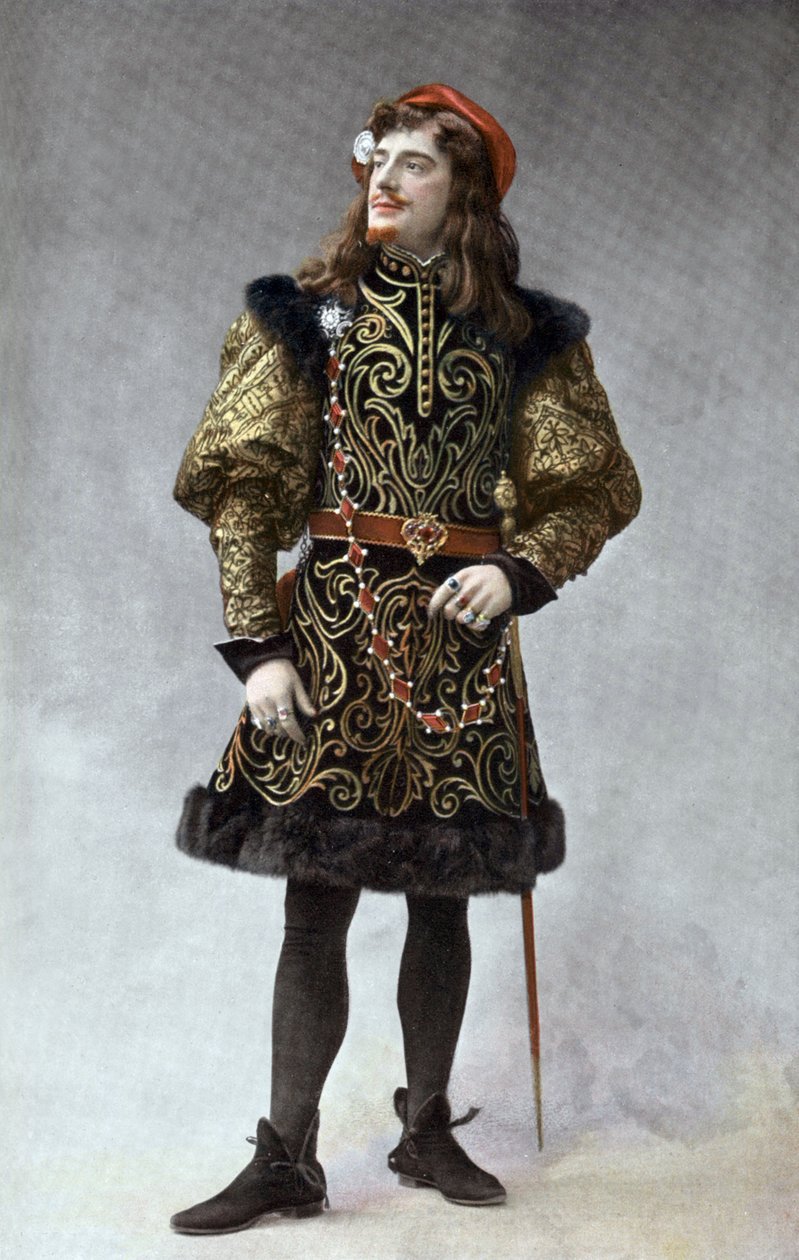 フランスのコメディアン、ジャン・ペリエ（1869-1954）がパリのオペラ「フィアンメット嬢」でジョルジョ・ダストを演じる。 作： ポール・ナダー