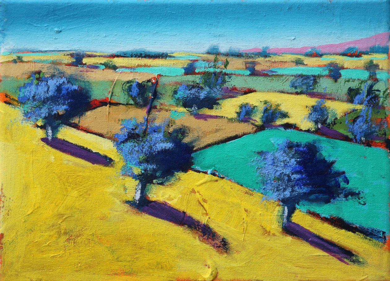 イエロー・ヒル、2021年（キャンバスにアクリル画） 作： ポール・ポウィス