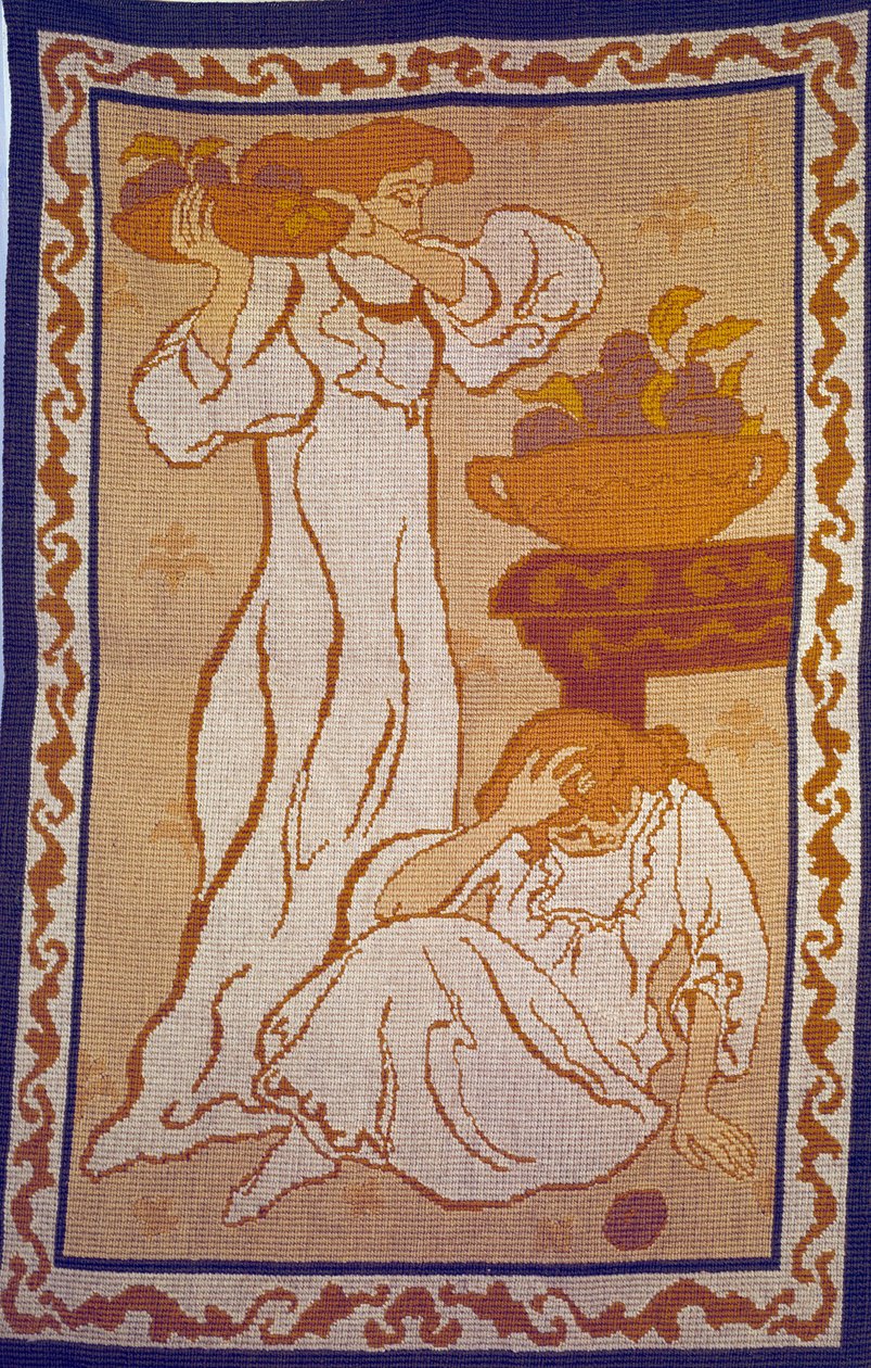 ポール・ランソン（1864-1909）の「白衣の女」タペストリー 20世紀 パリ市立近代美術館蔵 作： ポール・エリー・ランソン