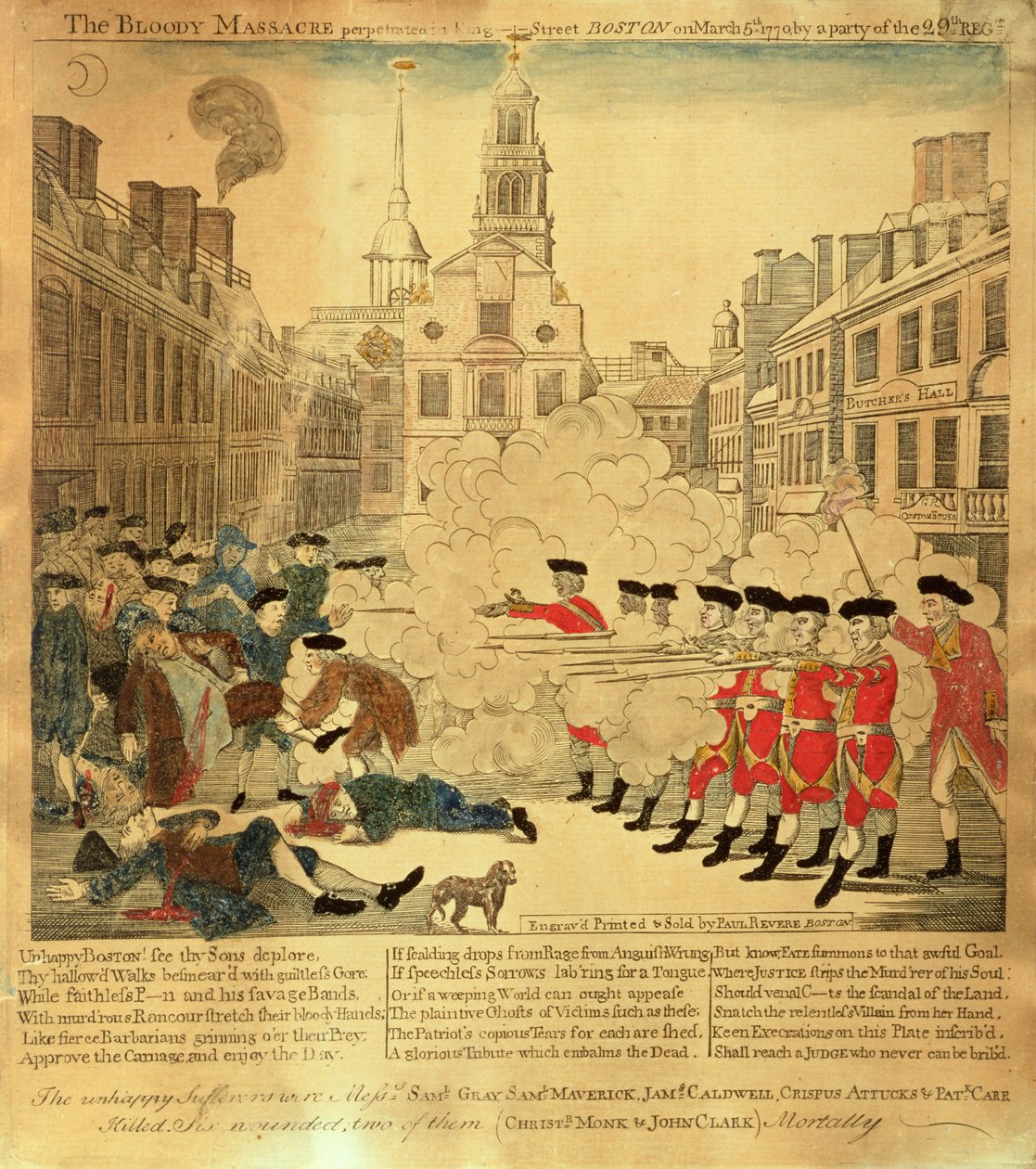 1770年3月5日の血まみれの大虐殺 作： ポール・リビア