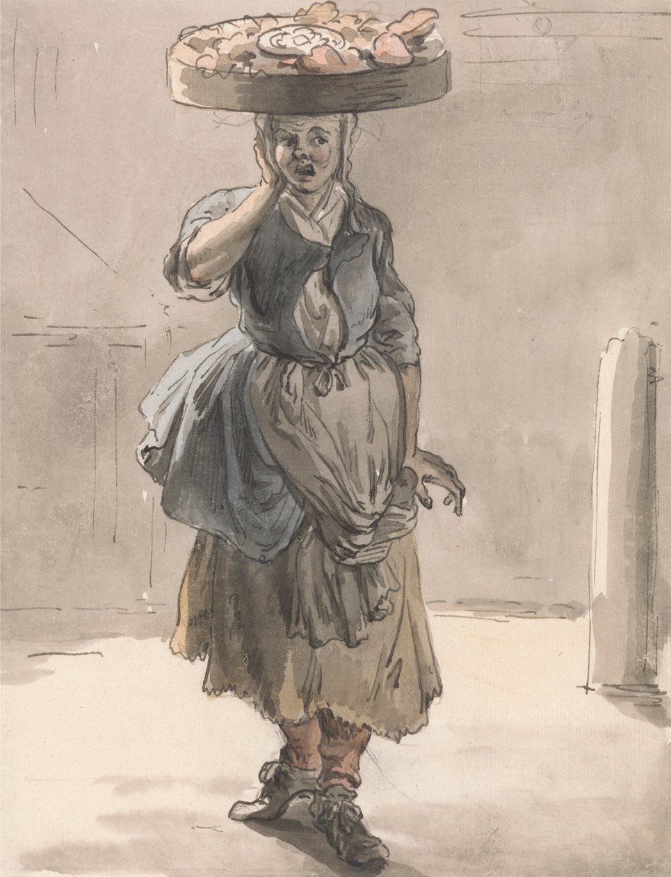 London Cries: A Girl with a Basket in Her Head ("Lights for the Cats, Liver for the Dogs") 作： ポール・サンドビー