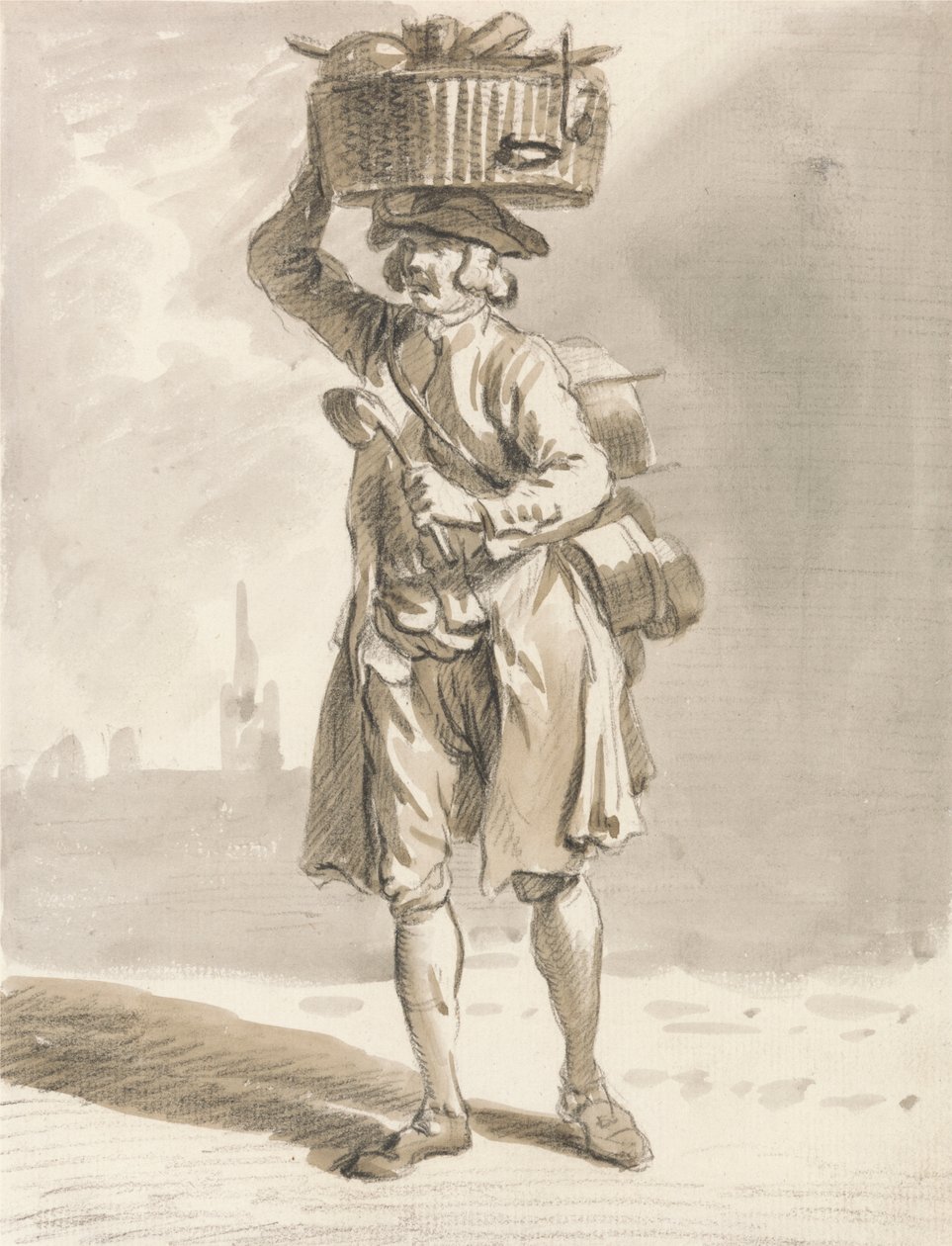 London Cries: A Man with a Basket (Homem vendendo panelas e frigideiras) 作： ポール・サンドビー