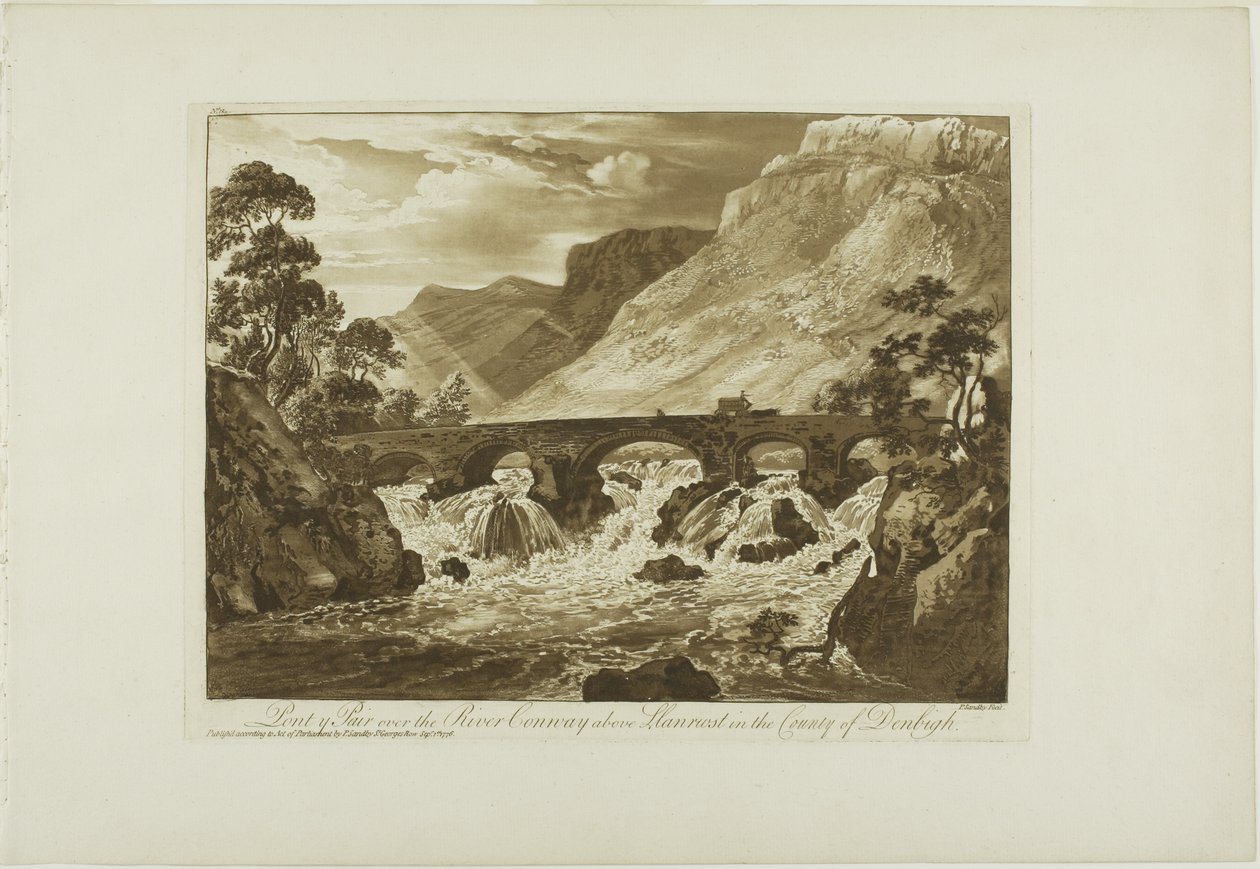 Denbigh 郡の Llanrwst の上流にある Conway 川に架かる Pont y Pair 作： ポール・サンドビー