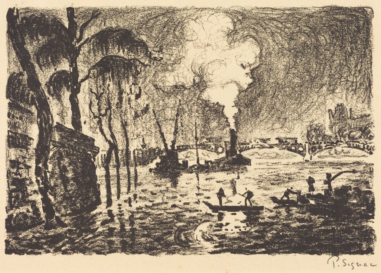 1910年の増水したセーヌ川 作： ポール・シニャック