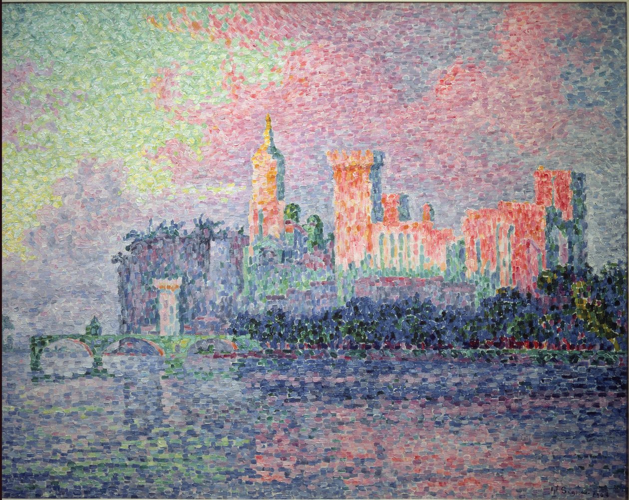 アヴィニョンの教皇の城 - 1900.油彩・キャンバス 作： ポール・シニャック