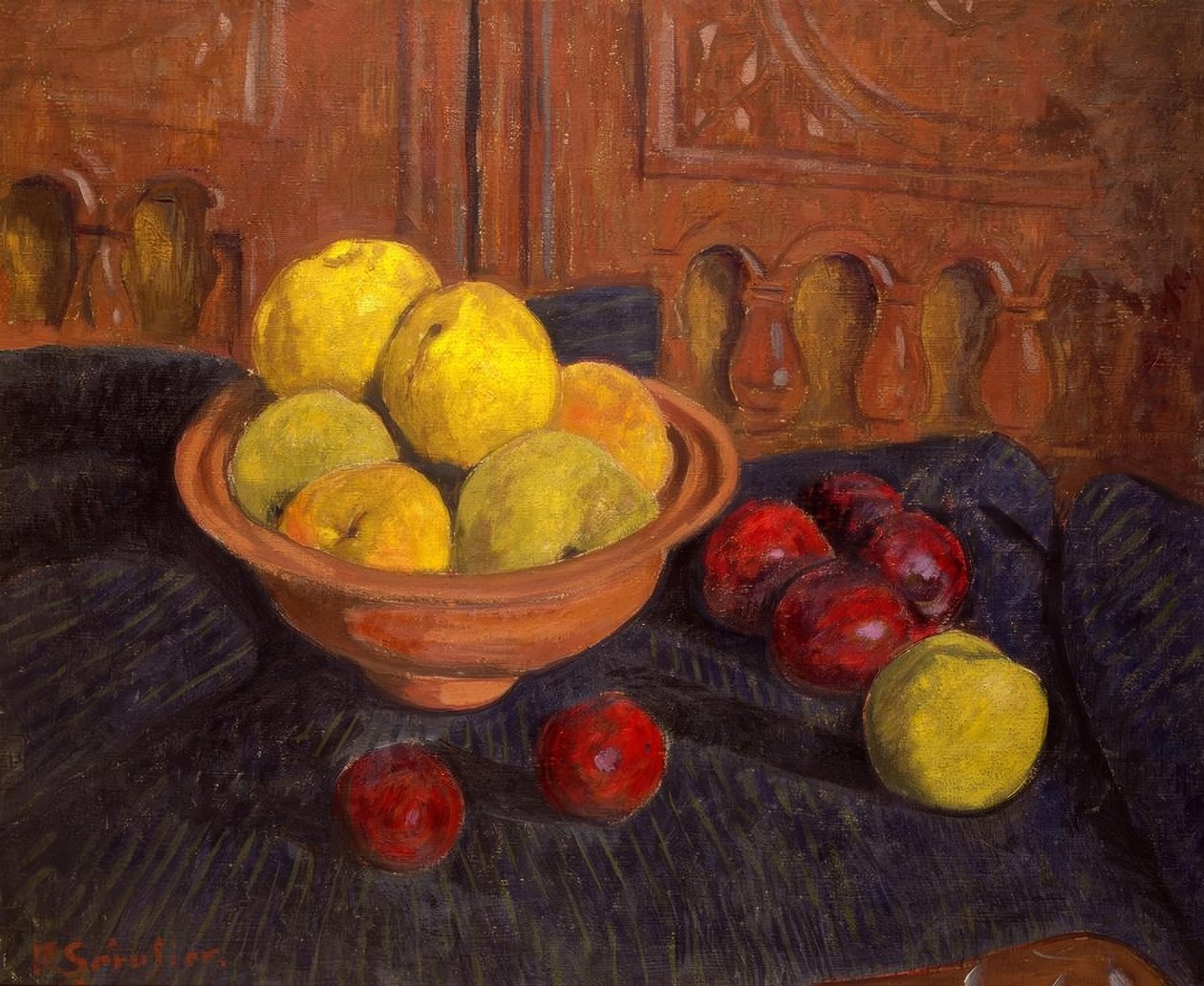 P.セルジエ、リンゴのある静物-絵画、1915 作： ポール・セルジエ