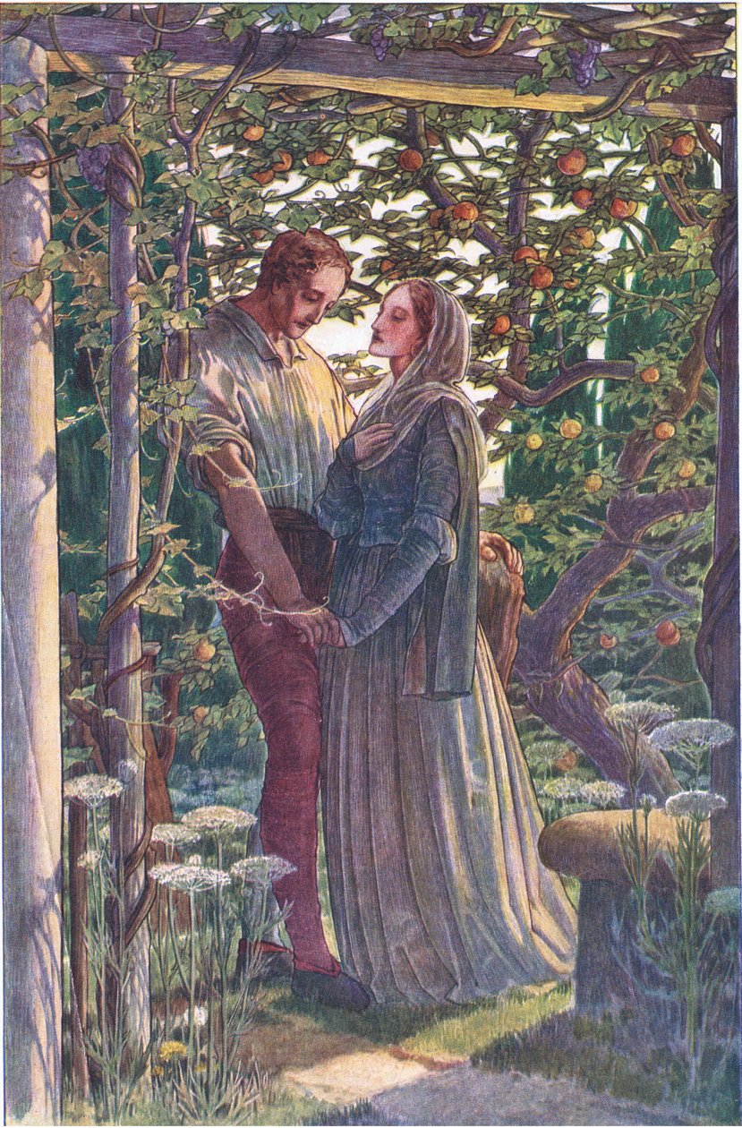 最も珍しい愛情の公正な出会い、The Tempest、1908年のイラスト 作： ポール・ヴィンセント・ウッドロフ