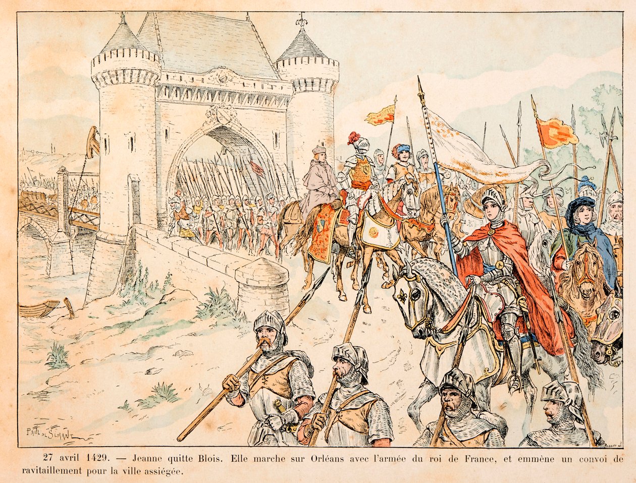 セオドア・カフ著、ポール・デ・セマン（1855-1915）絵の『ジャンヌ・ダルク』からの引用。4月27日 作： ポール・ド・セマン