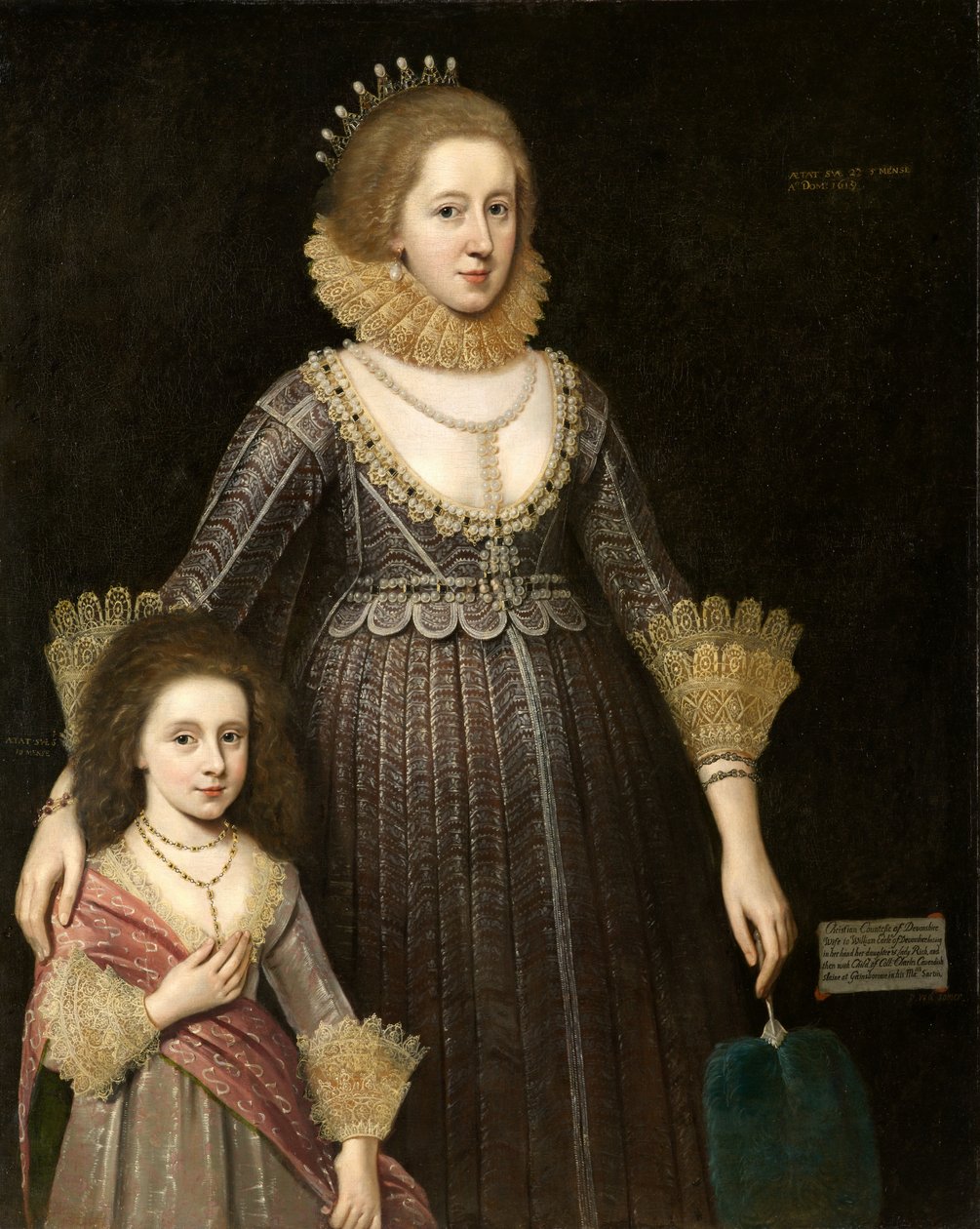 クリスチャン、キャベンディッシュ夫人、後のデヴォンシャー伯爵夫人 (1598-1675)、および彼女の娘 作： ポール・ヴァン・ソマー