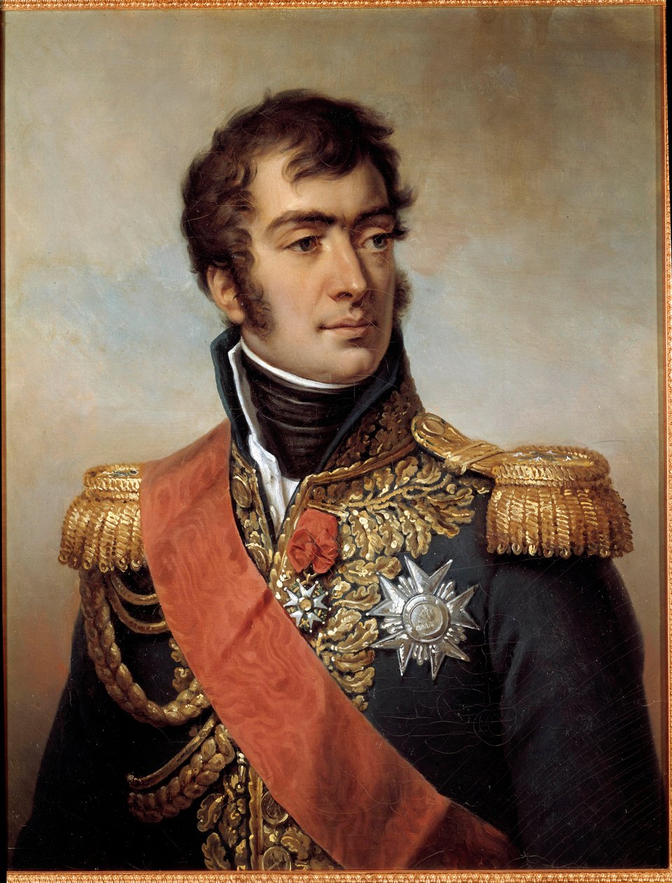 Porträt von Auguste Frederic Louis von Viesse de Marmont, Herzog von Ragusa, Marschall des Kaiserreichs 1809 (1774-1852) - dargestellt in Uniform mit dem Abzeichen der Ehrenlegion unter der Restauration. Gemälde von Paulin Jean-Baptiste von Paulin Jean Baptiste Guerin