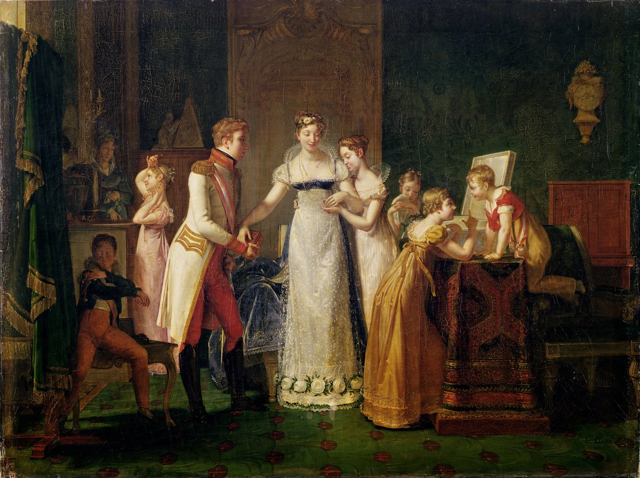オーストリアのマリー・ルイーズ（1791-1847）、1812年3月13日、ウィーンの家族に別れを告げる 作： ポーリン・オーゾウ