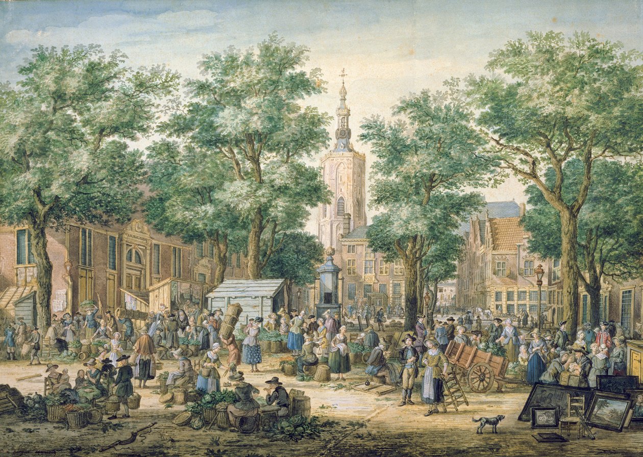 ハーグの市場、1769 作： パウルス・コンスタンティン・ラ・ファーグ