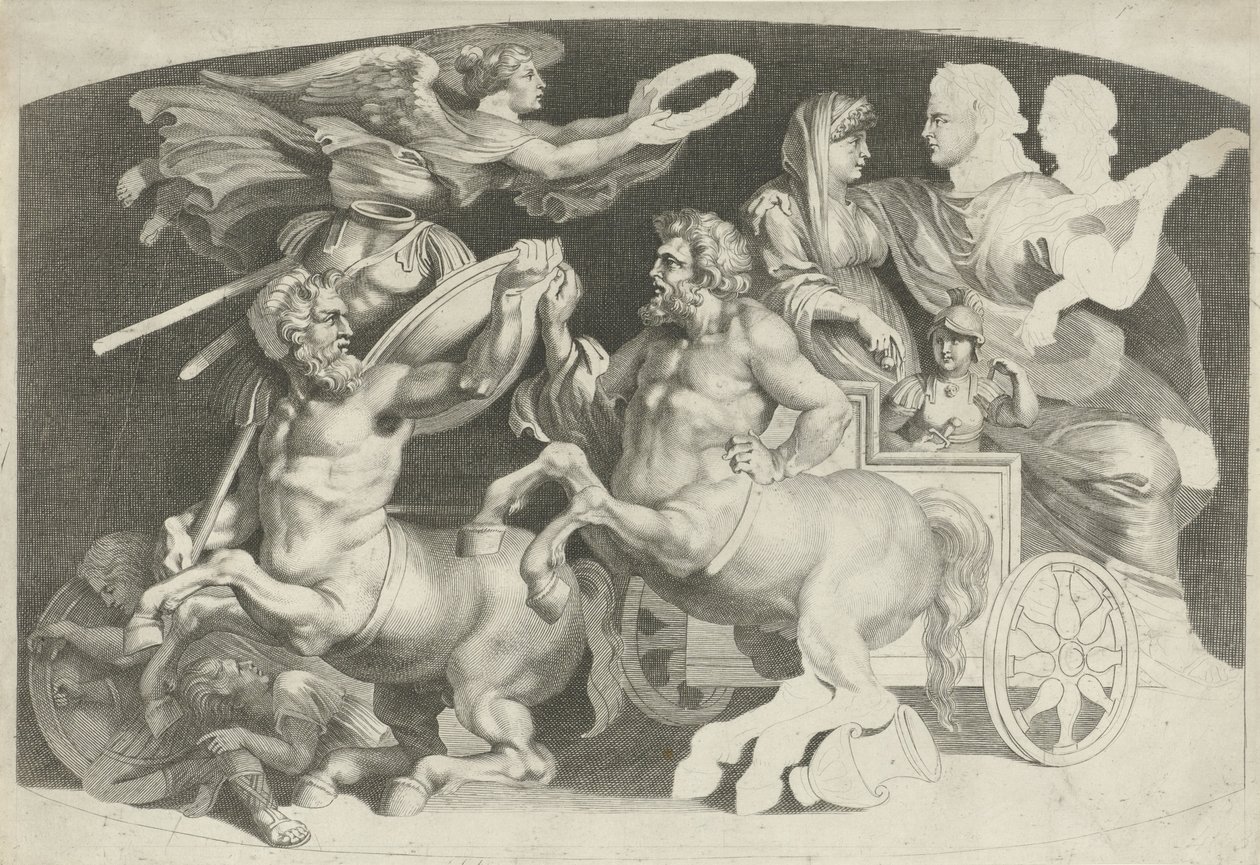 Camee met de triumph van Germanicus en Agrippina ピエトロ パオロ ルベニー (シリーズ タイトル) によってデザインされた古代瑪瑙のさまざまな図 作： ポールポンティウス（帰属）
