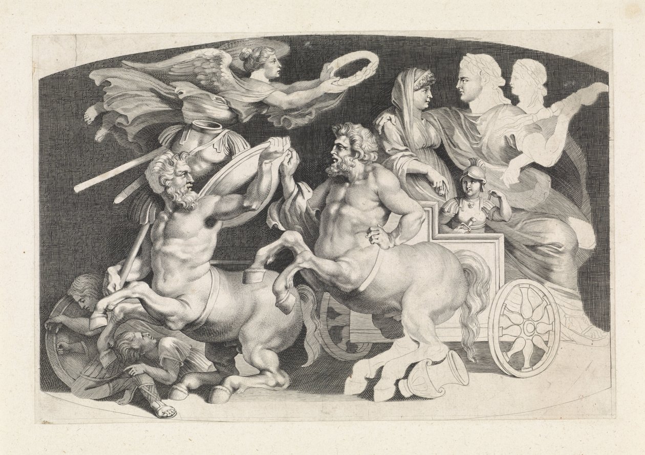 Camee met de triumph van Germanicus en Agrippina ピエトロ パオロ ルベニー (シリーズ タイトル) によってデザインされた古代瑪瑙のさまざまな図 作： ポールポンティウス（帰属）