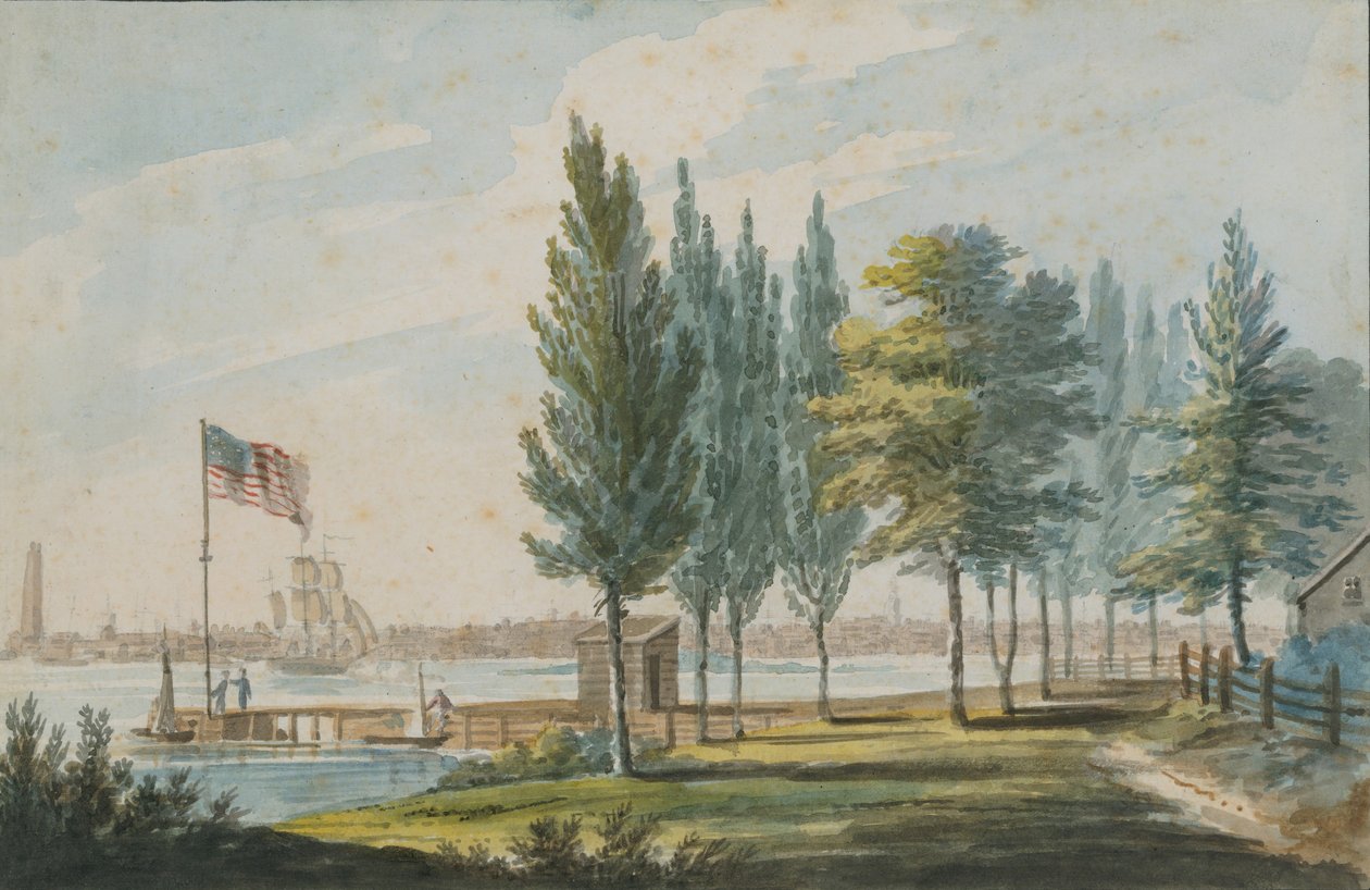 デラウェア川対岸のフィラデルフィア、1811年頃。 1813年。 作： Pavel Petrovic Svin'in