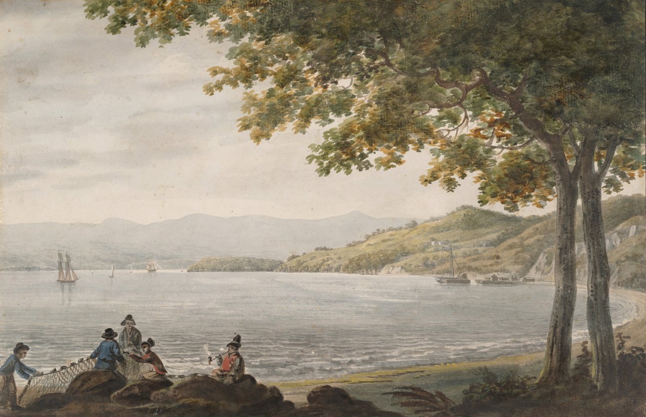 ハドソン川岸のシャッド漁師、1811年頃。 1813年。 作： Pavel Petrovic Svin'in
