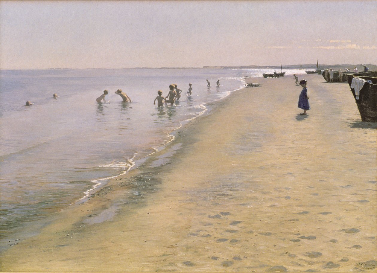 1884年、スカーゲンのサウスビーチでの夏の日 作： ペダー・セヴェリン・クロイヤー