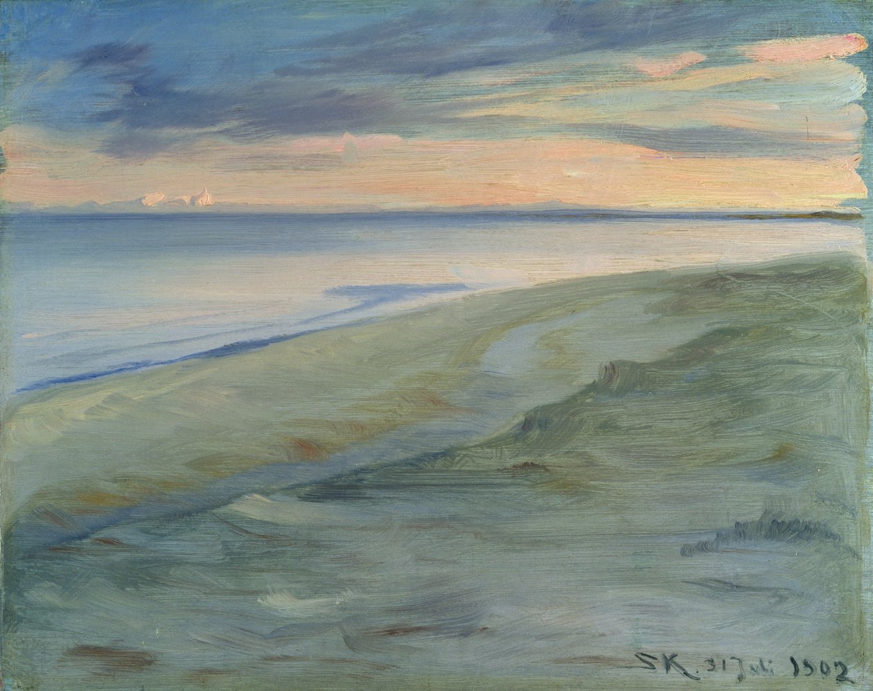 The Beach、Skagen、1902（パネル） 作： ペダー・セヴェリン・クロイヤー