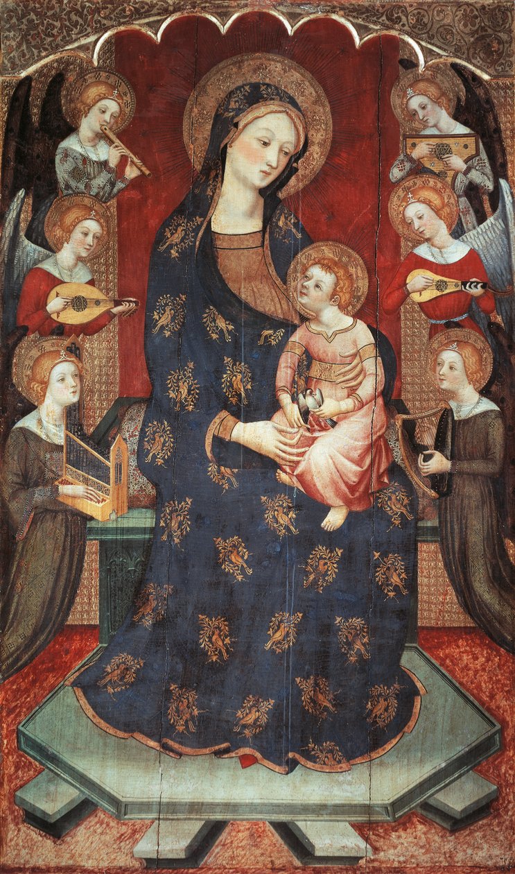 Madonna com criança com anjos tocando música 作： ペドロ・セラ