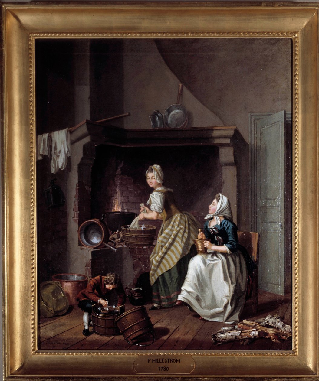台所の女性たち ペル・ヒレストロム（1732-1816）の絵画 1780年