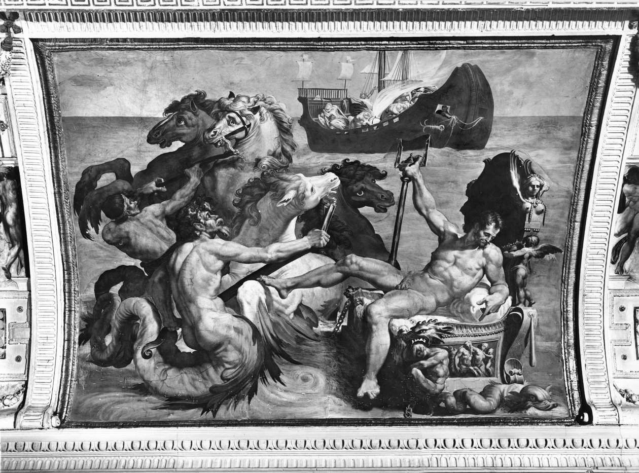 ネプチューンとユリシーズの船、1554年 作： ペレグリーノ・ティバルディ