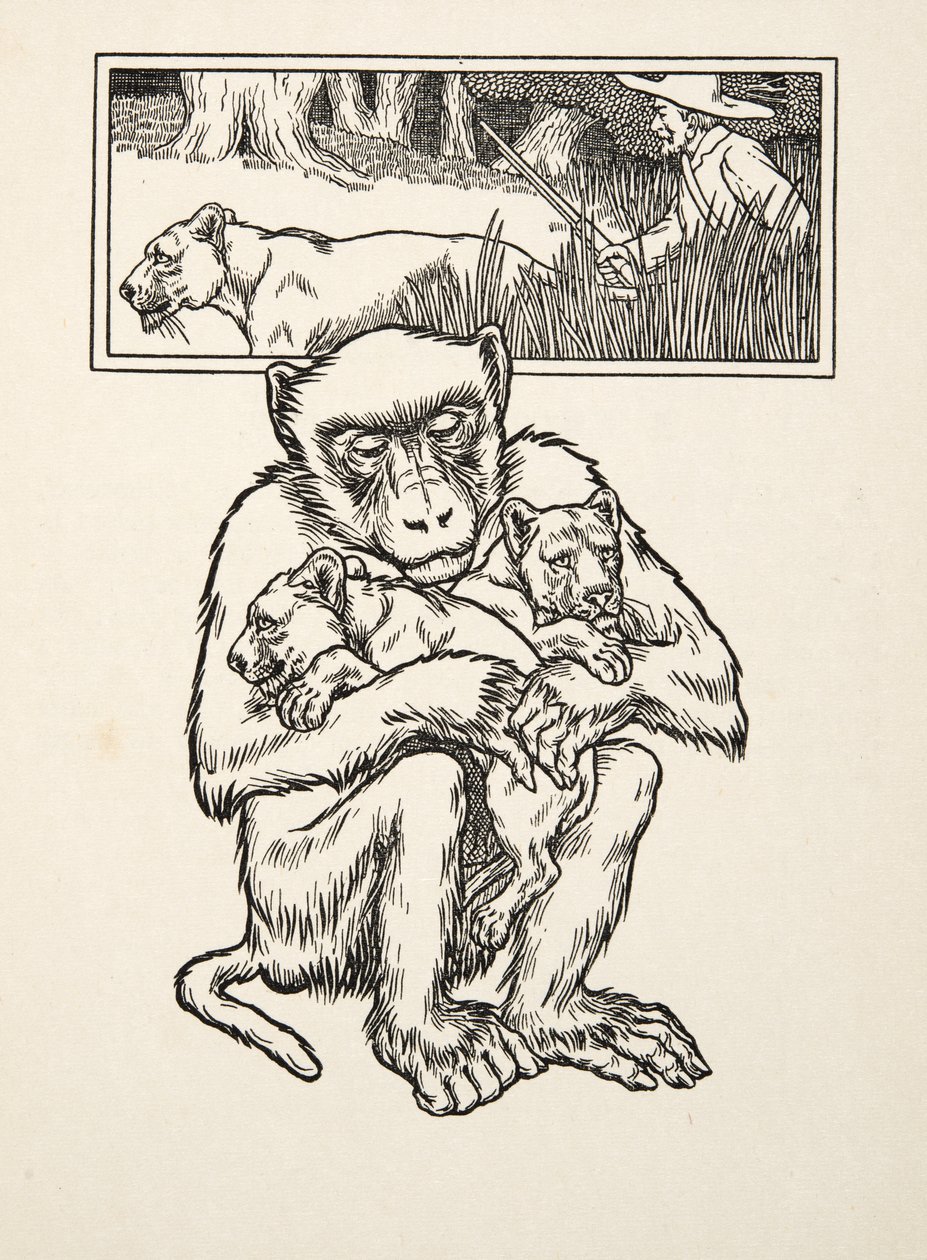 A Hundred Anecdotes of Animals（動物の百の逸話）』より。1924年（彫刻 作： パーシー・J・ビリングスハースト