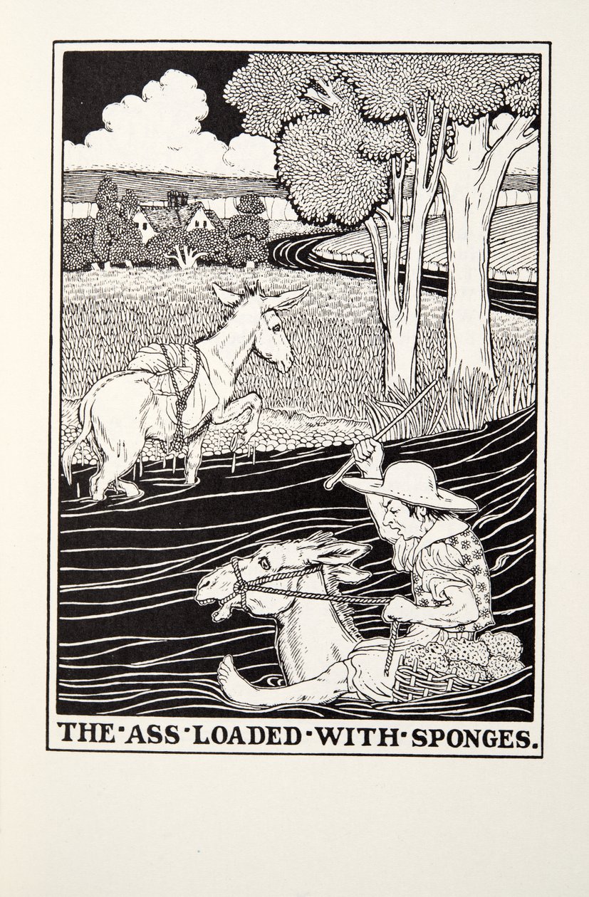 お尻ロードされたスポンジ、Fontaine Fables、パブから。 1905 作： パーシー・J・ビリングスハースト