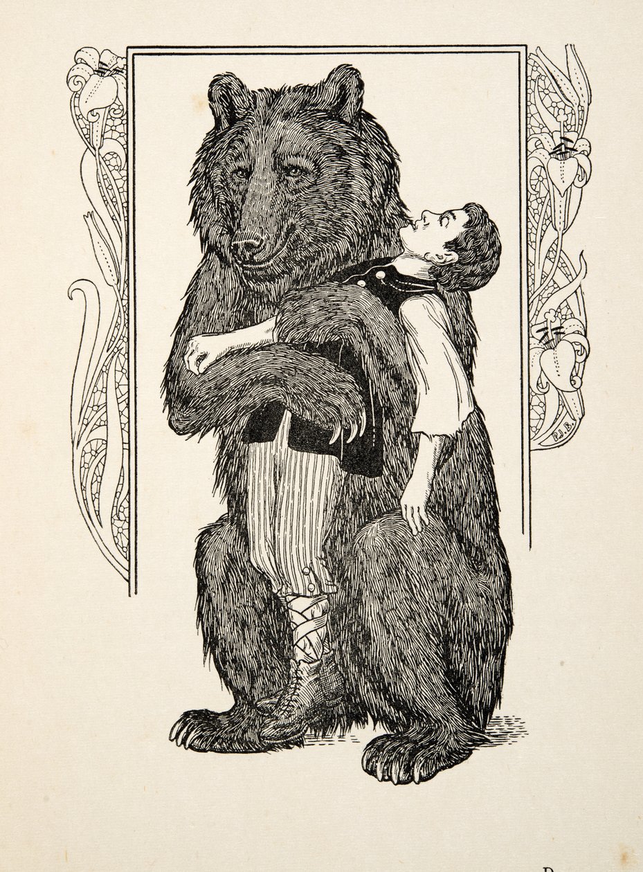 クマと子供、動物の百の逸話、パブから。 1924 作： パーシー・J・ビリングスハースト