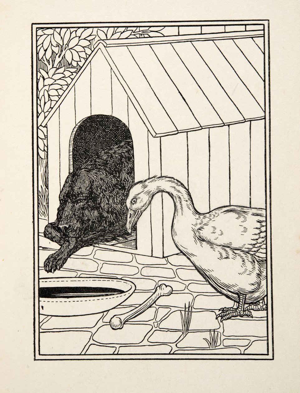 動物の百話、パブからの犬とガチョウ。 1924 作： パーシー・J・ビリングスハースト