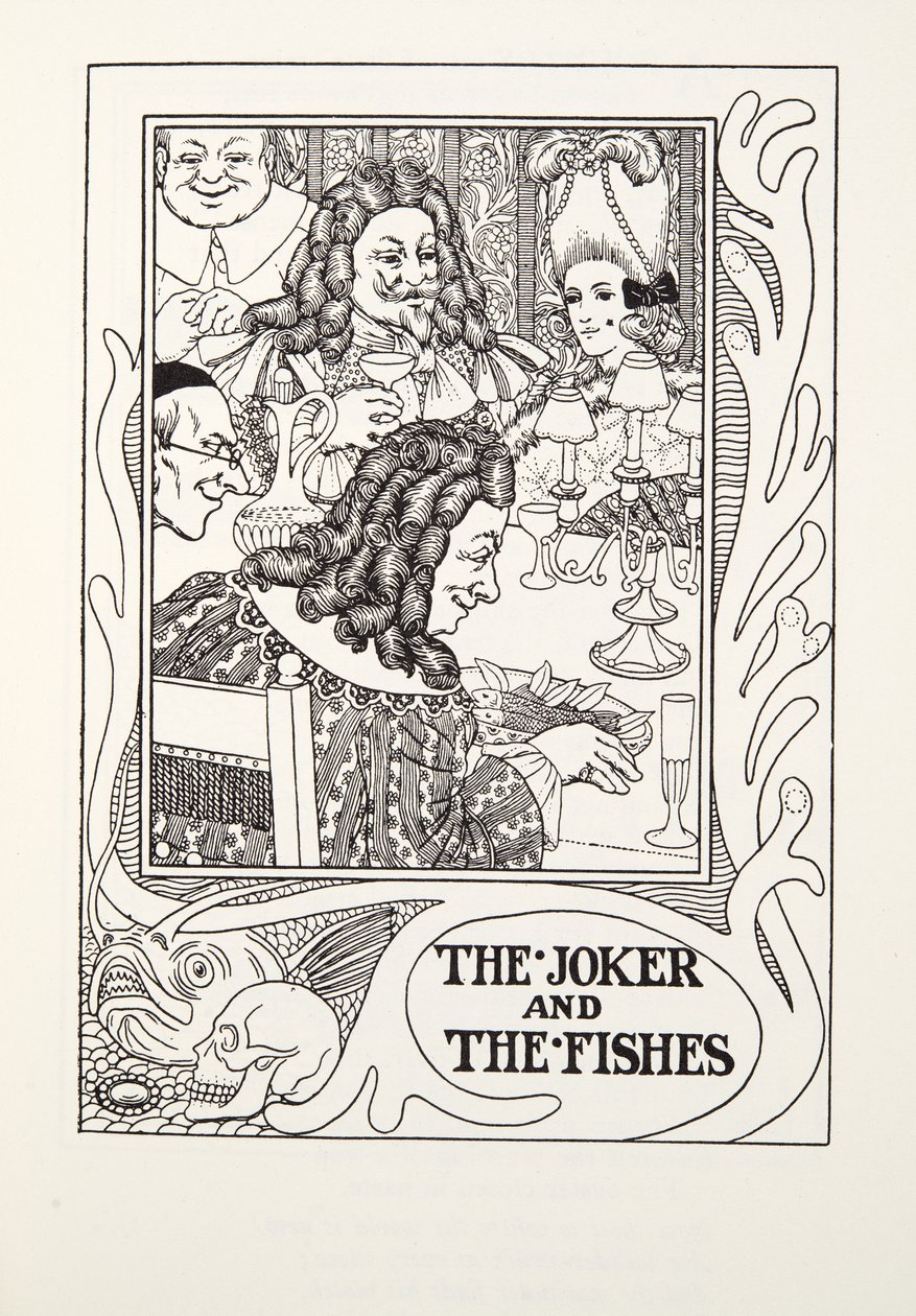 ジョーカーと魚たち」（フォンテーヌ寓話集より）、pub.1905年（彫刻）。 作： パーシー・J・ビリングスハースト