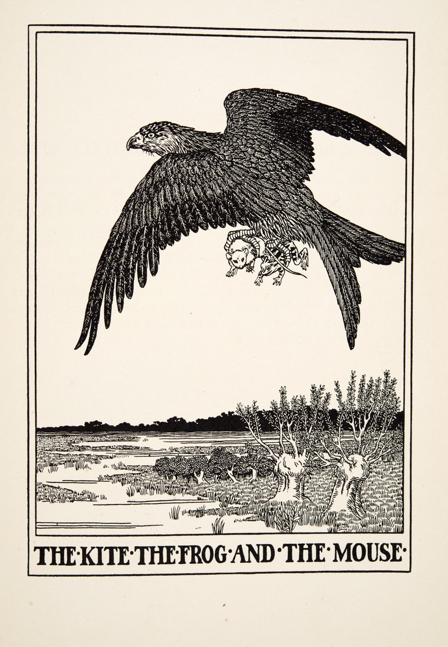 カイソウ、カエル、ネズミ、イソップの百寓話、pub.1903 作： パーシー・J・ビリングスハースト