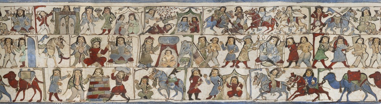 「Shahnama」、カーシャーン、イラン、サルジューク時代、12世紀後半を描いたビーカー 作： ペルシャ語学校