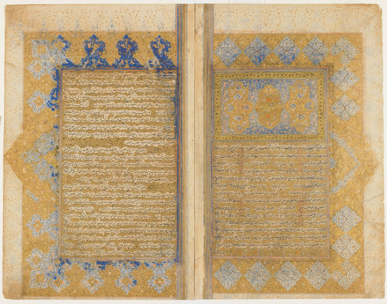ミルクワンド作のRawdat al-safaのフォリオ（d。1498）。 recto：照明付きのタイトルピース、ボーダー、テキスト。 verso：テキスト、シラーズ、イラン、サファヴィー朝時代、1571-72年（不透明な水彩、インク、紙の上の金） 作： ペルシャ語学校