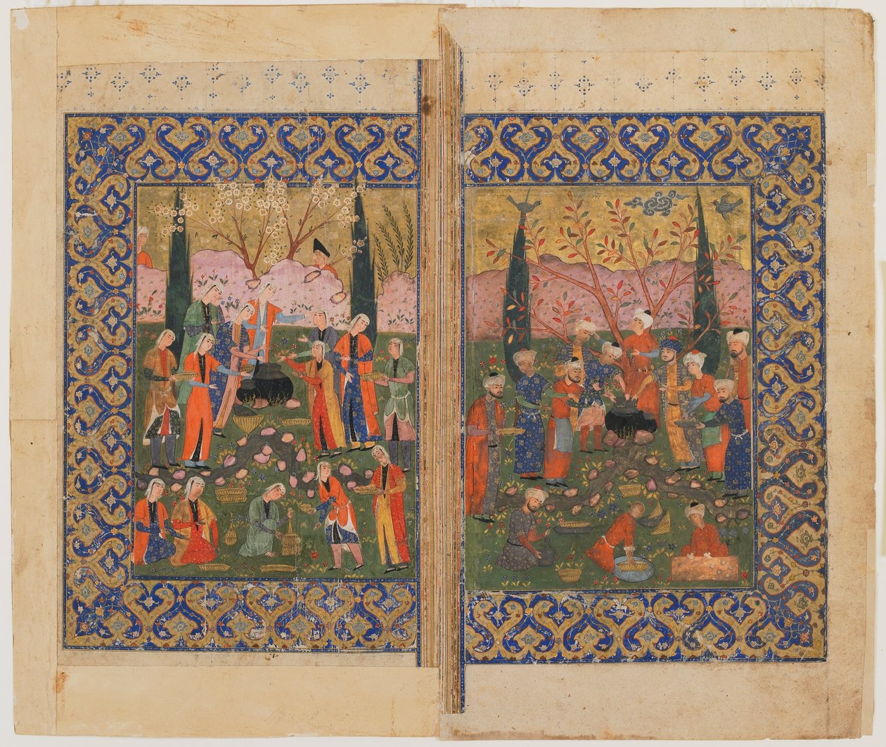 正体不明のテキストからのフォリオ。 verso：Sulayman Enthroned、Shiraz、Iran、c.1560-70 作： ペルシャ語学校