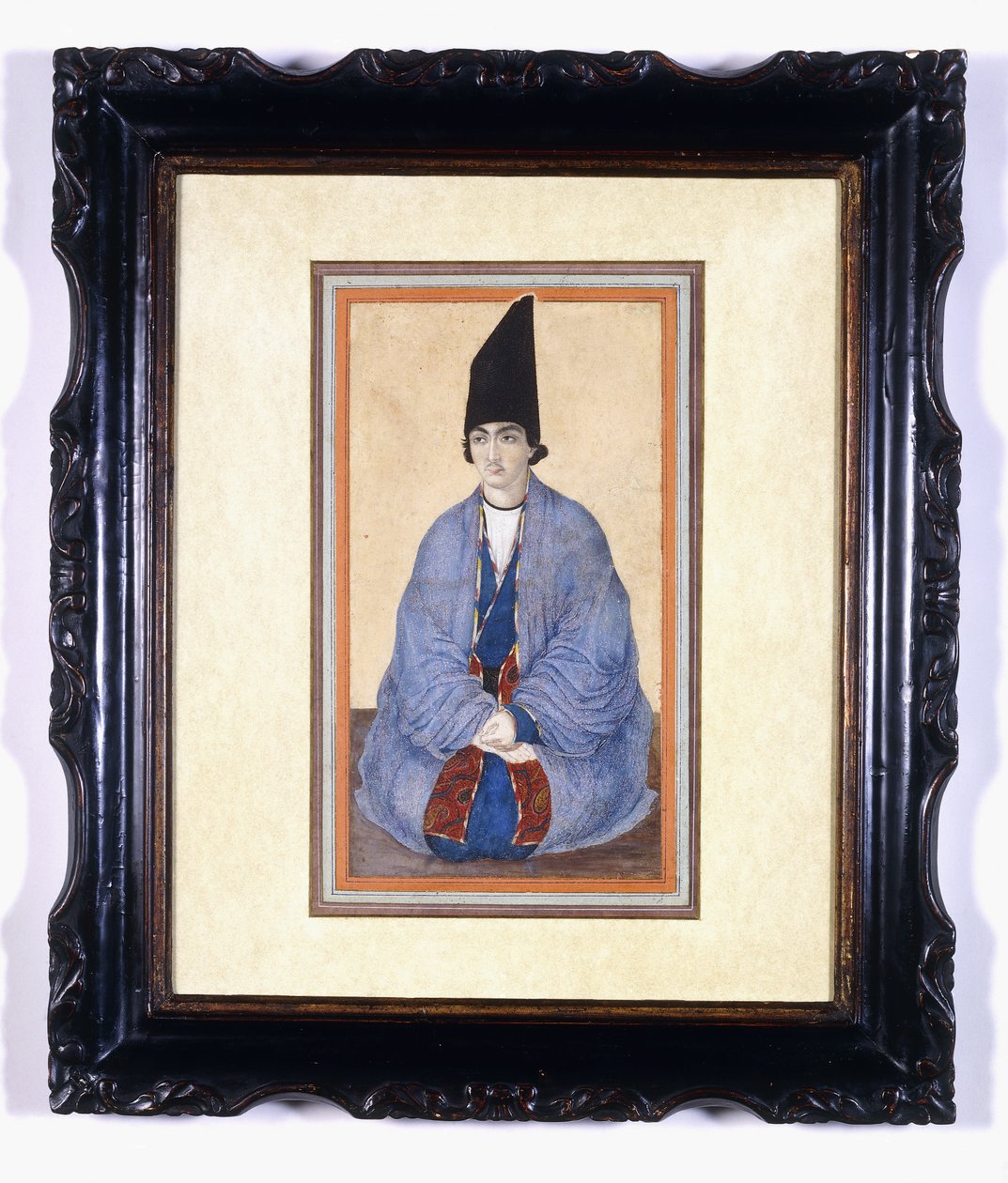 若いカジャール王子の肖像、c.1850 作： ペルシャ語学校