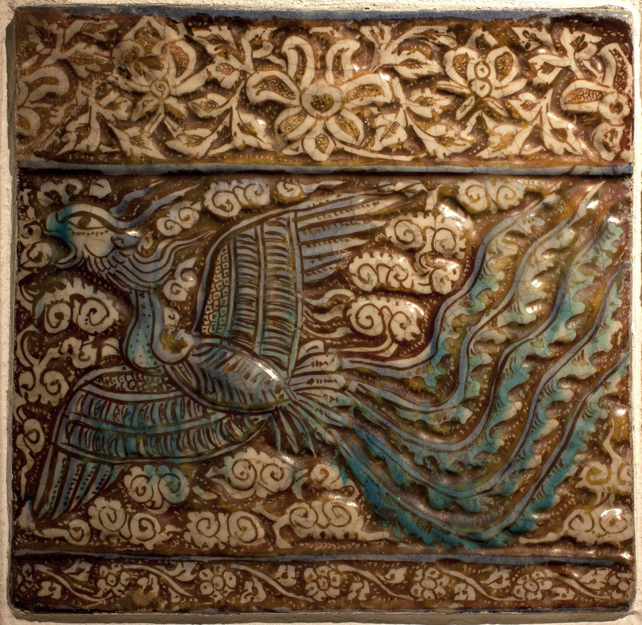 Simurgh (Simorgh oder Senmurw) - Azulejos - Fayence aus Kashan (Persien), Ilkhaniden-Periode, Anfang des 14. Jahrhunderts von Persian School
