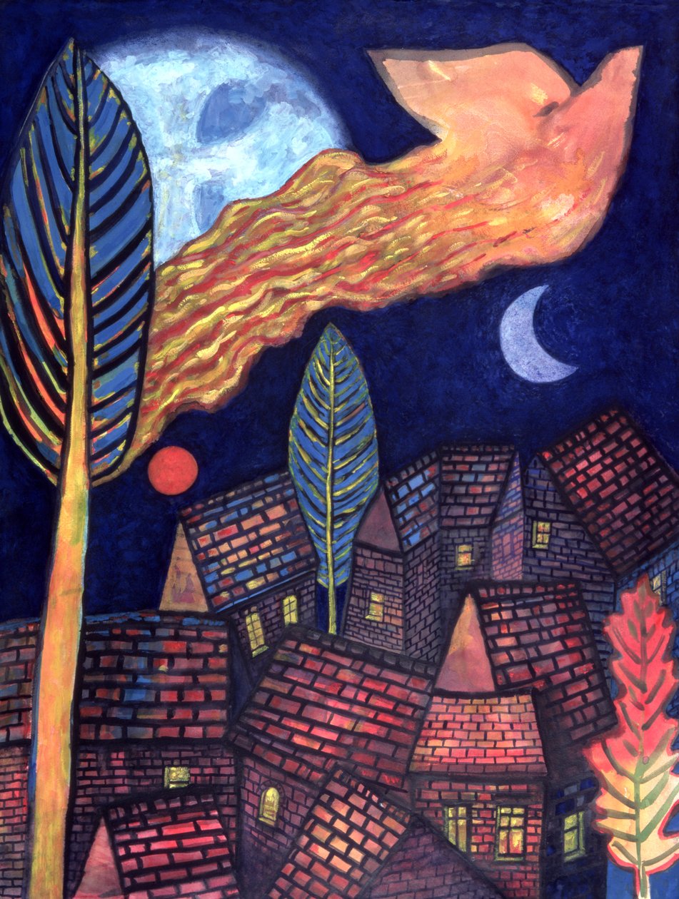 From the Tree To the Sky、1998（紙にトイレ） 作： ピーター・デイビッドソン
