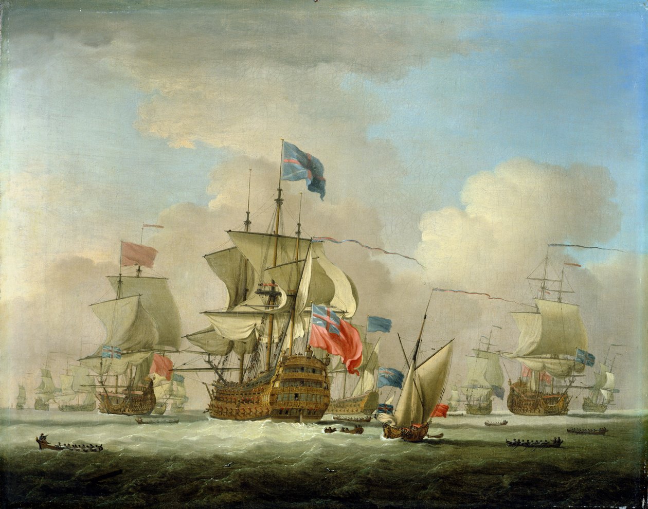 イギリスの戦争とスループ、1720年頃 作： ピーター・モナミー