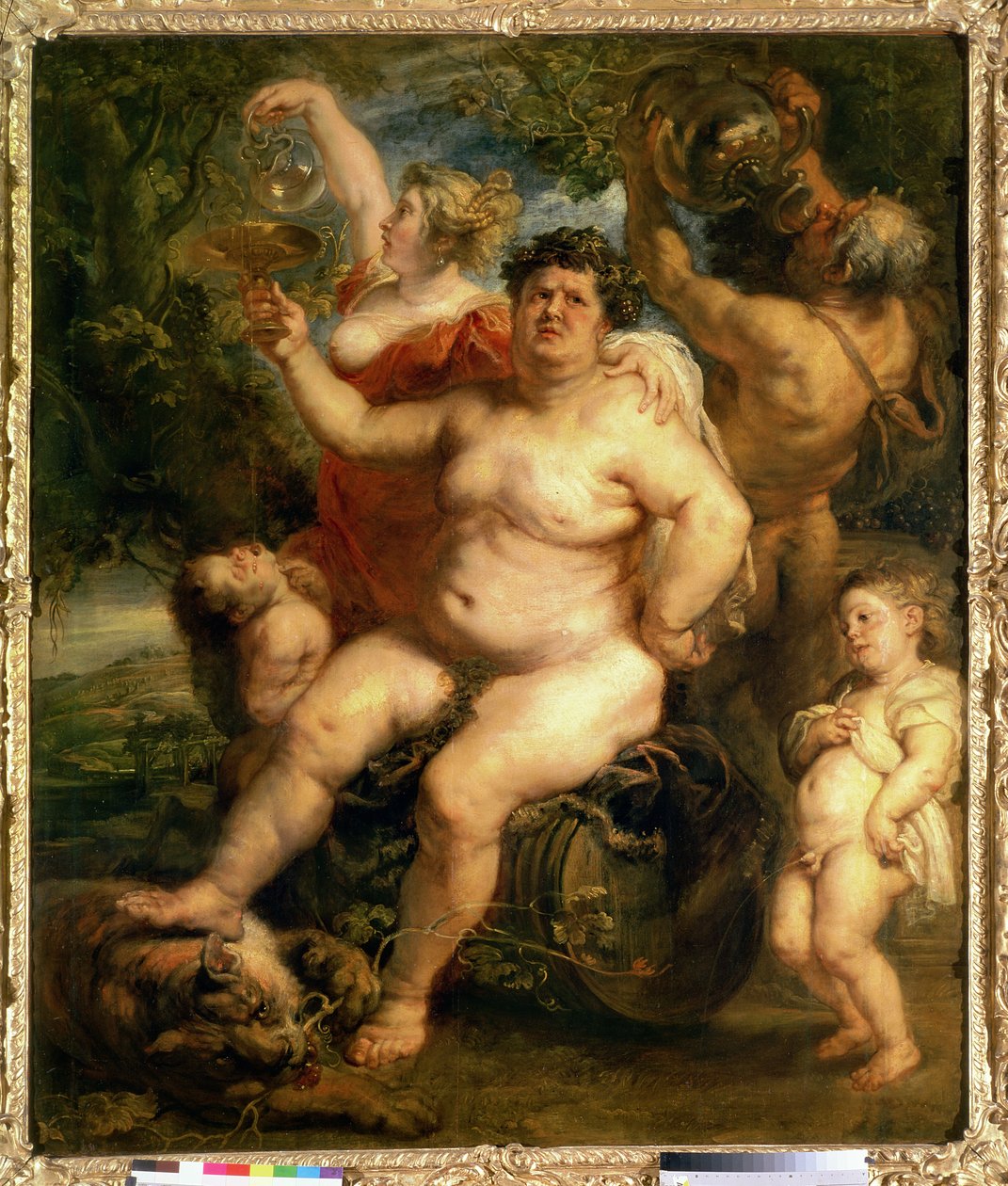 バッカス、1636-40（キャンバスから油彩、パネルから移された） 作： ピーター・ポール・ルーベンス