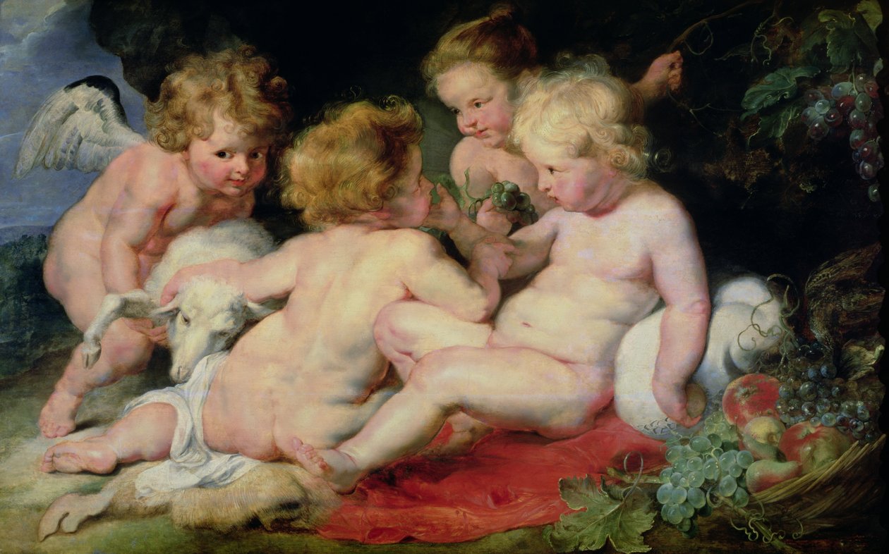 洗礼者ヨハネと二人の天使のいる幼児キリスト、161520（パネル） 作： ピーター・ポール・ルーベンス