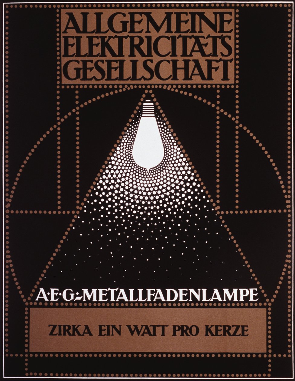 General Electric Company [AEG] 1910 の広告ポスター 作： ピーター・ベーレンス