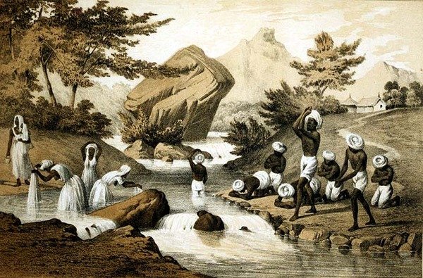 モーリシャスのヒンドゥー教衣装、ジェームズ・クイーン（1824-c.1877）の彫刻、ピーター・S・デュバル（リトグラフ）の出版物。 作： ピーター・ベルンハルト・ウィルヘルム（後）ハイネ