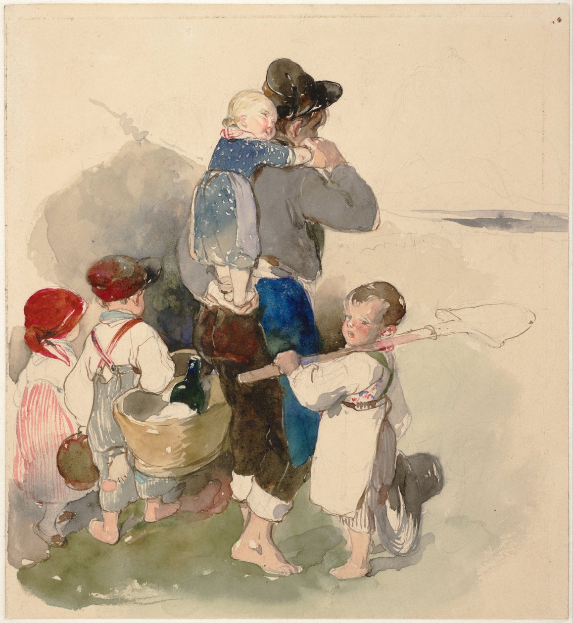 畑で働くための子供たちc。 1840 作： ピーター・フェンディ