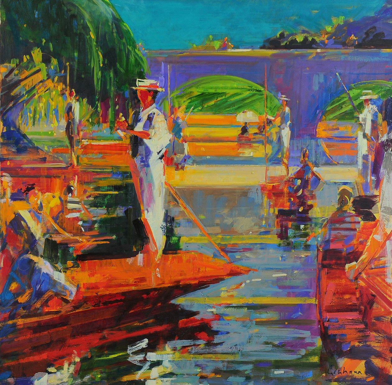 ボーターズ、ケンブリッジ（油彩・キャンバス） 作： ピーター・グラハム