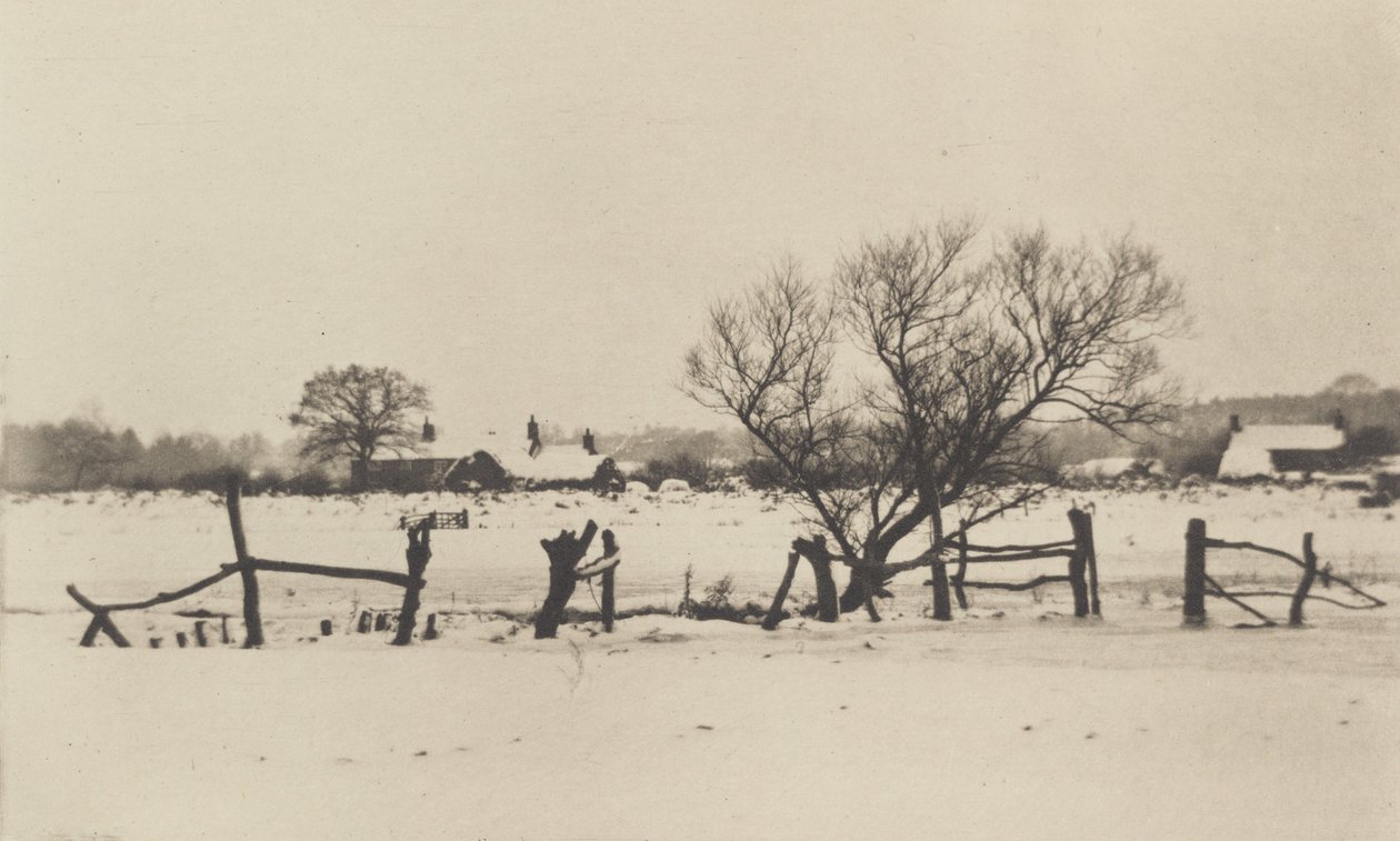 雪の湿原』1890年～1891年、1893年印刷。 作： ピーター・ヘンリー・エマーソン