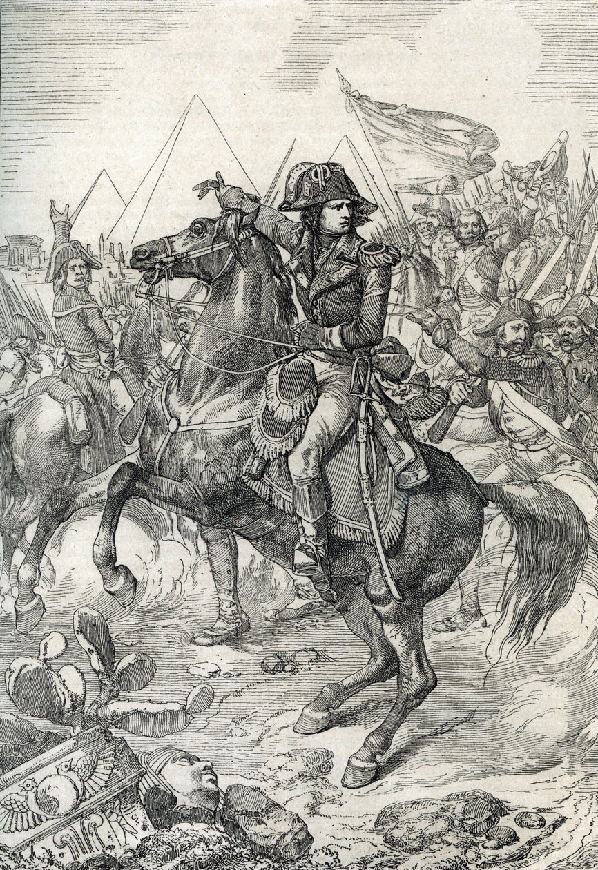 エジプトのキャンペーン（遠征）（1798-1801）：ピラミッドの前のナポレオン・ボナパルト将軍（1765-1821） 作： ピーター・ヨハン・ネポマック・ガイガー