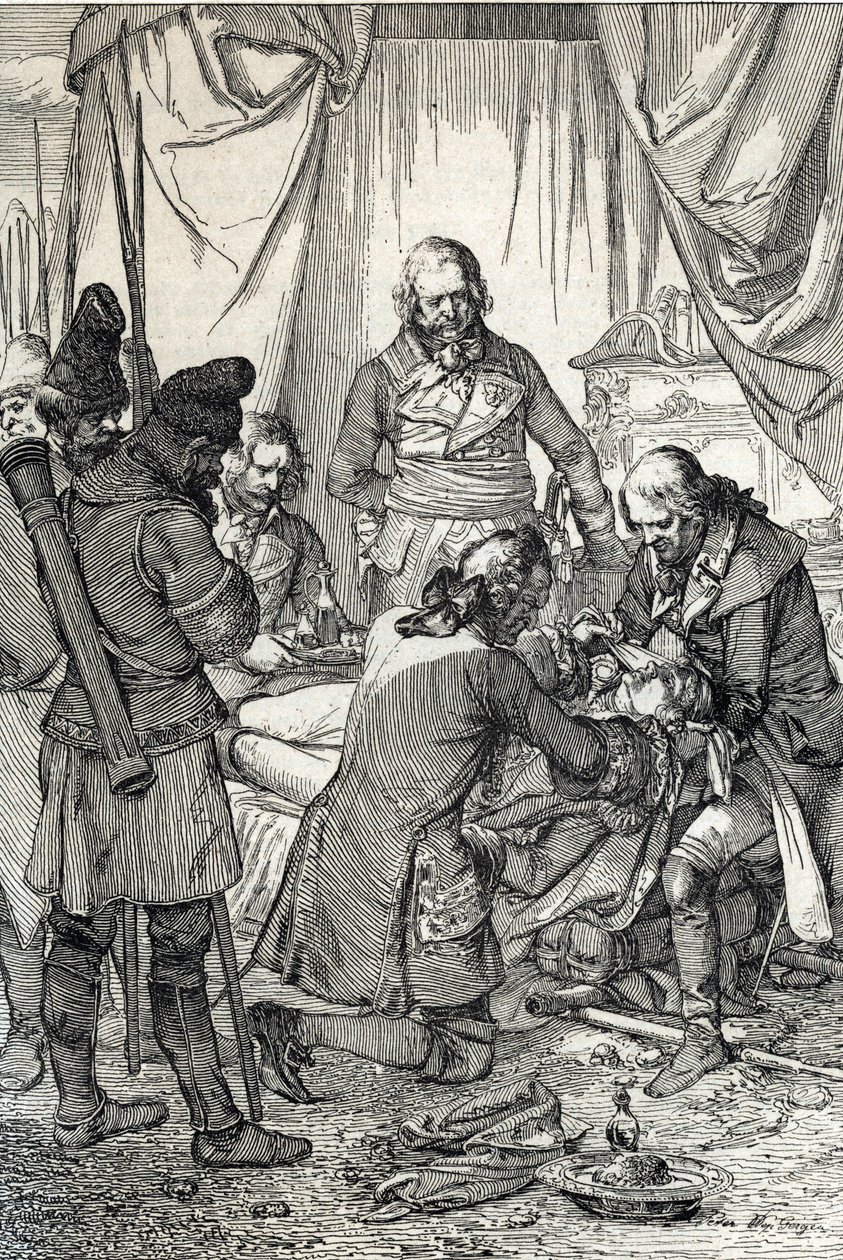 Insurreição de Kosciuszko: corações poloneses Tadeusz Kosciuszko (1746-1817) ferido na Batalha de Maciejowice contra os russos 作： ピーター・ヨハン・ネポマック・ガイガー