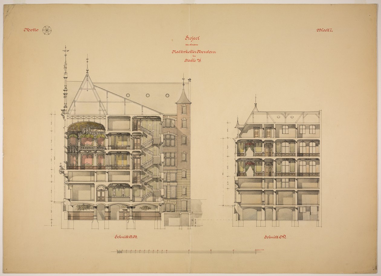 Rathskeller new building, Halle (Saale), Saxony-Anhalt, Germany, 2 つのセクション 作： ピータージョセフウェーバー